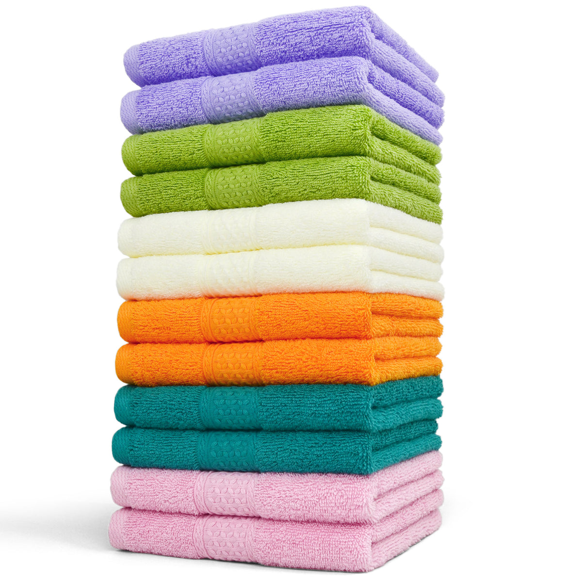 Cleanbear Ultra Soft Hand Towels, 100% Cotton, 6-Pack 6 Colors for  Different Family Members (29 x 13 Inches)