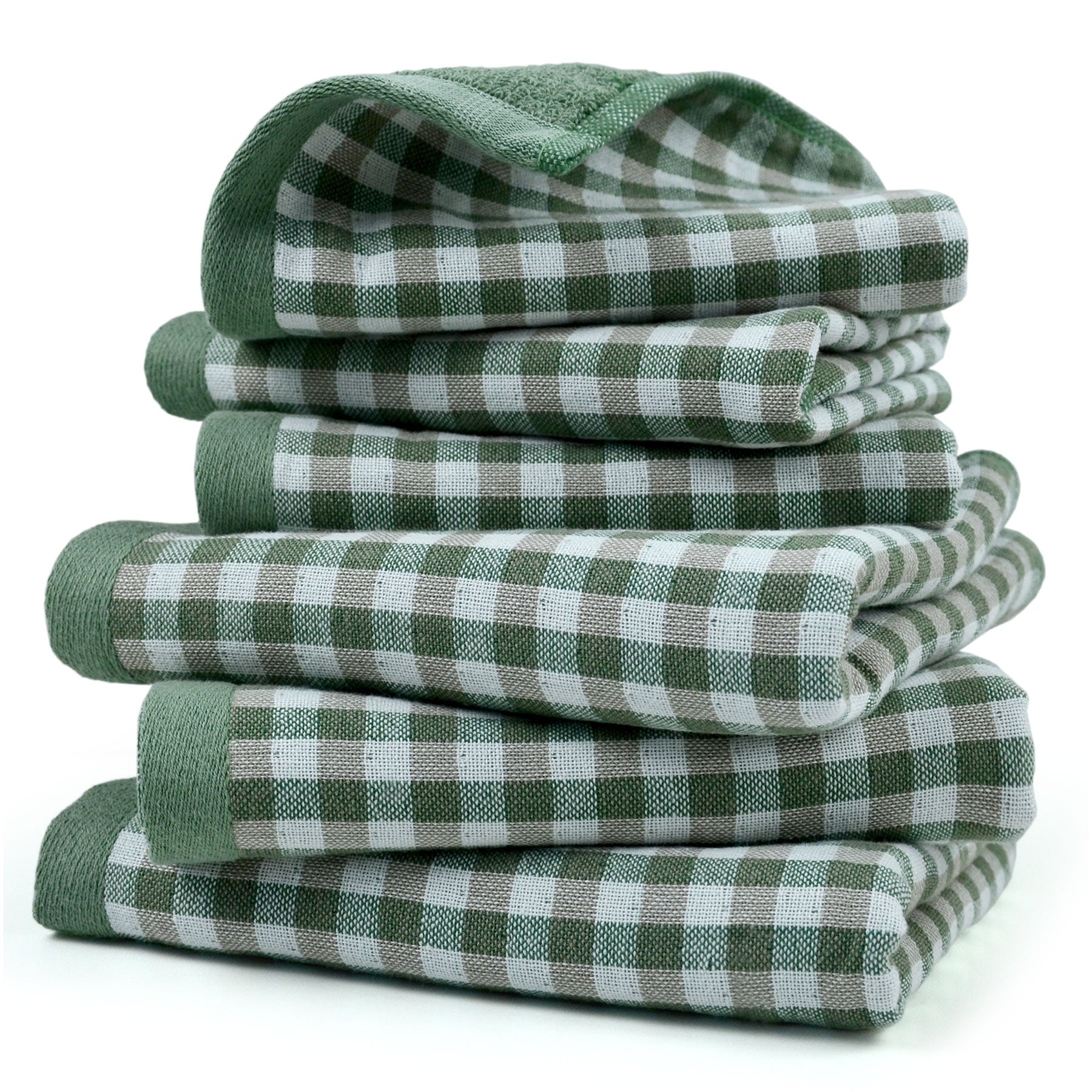 Kitchen Towels and Dishcloths sets, 3 Dish Towels and 3 Dish Cloths, Reversible Muslin and Terry Loops Design for Washing Dishes, Absorbing Spills and Cleaning Surfaces, 100% Cotton