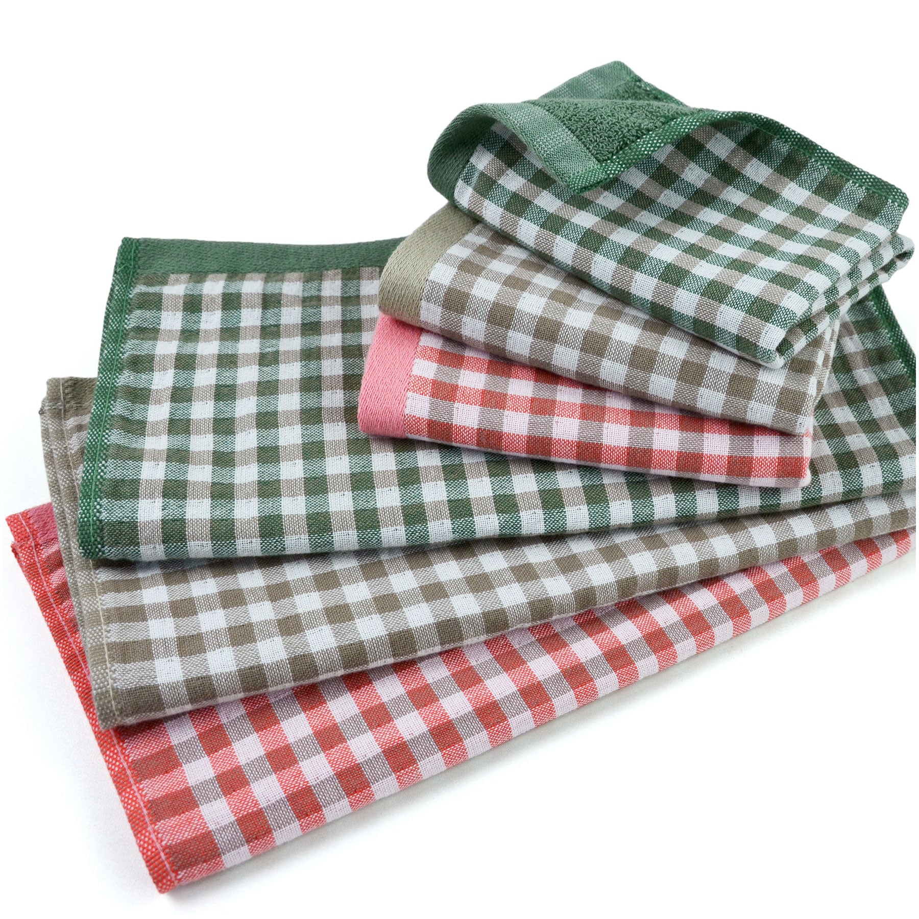 Kitchen Towels and Dishcloths sets, 3 Dish Towels and 3 Dish Cloths, Reversible Muslin and Terry Loops Design for Washing Dishes, Absorbing Spills and Cleaning Surfaces, 100% Cotton