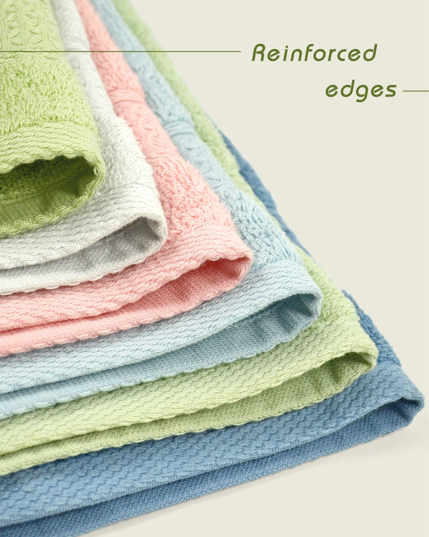 Cleanbear Face-Cloth Washcloths Set,100% Cotton, High Absorbent, 6-Pack 6  Colors, Size13 x13-deep Color