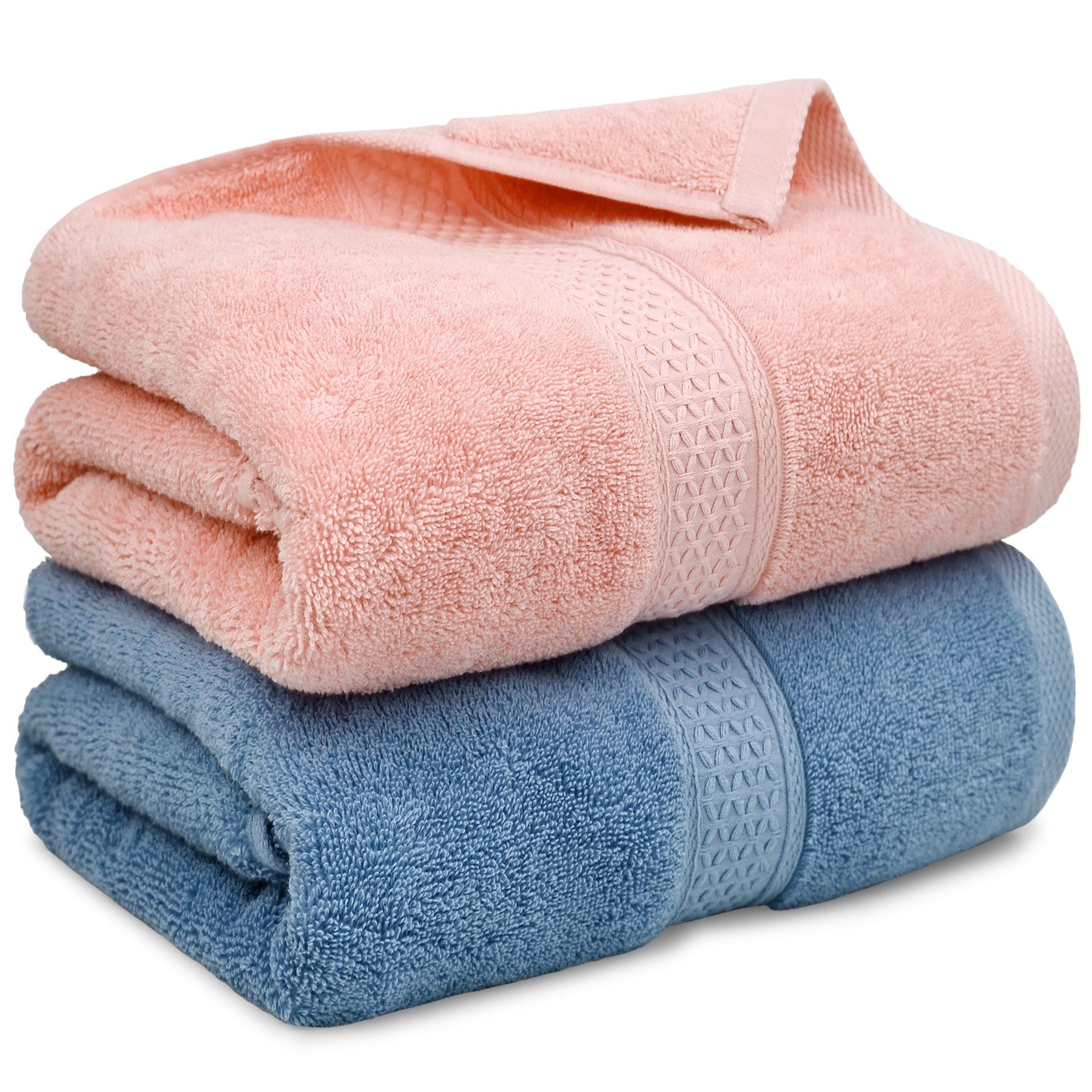 Cleanbear Cotton Hand Towel Thick Bathroom Towels - 2 Pack Peacock Blue