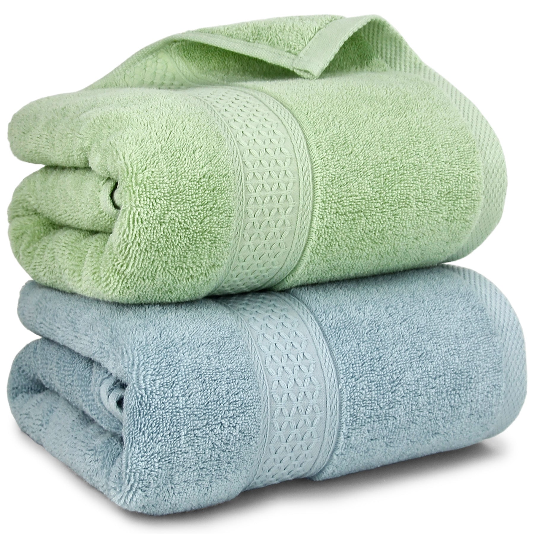 Cleanbear Cotton Hand Towel Thick Bathroom Towels - 2 Pack Peacock Blue