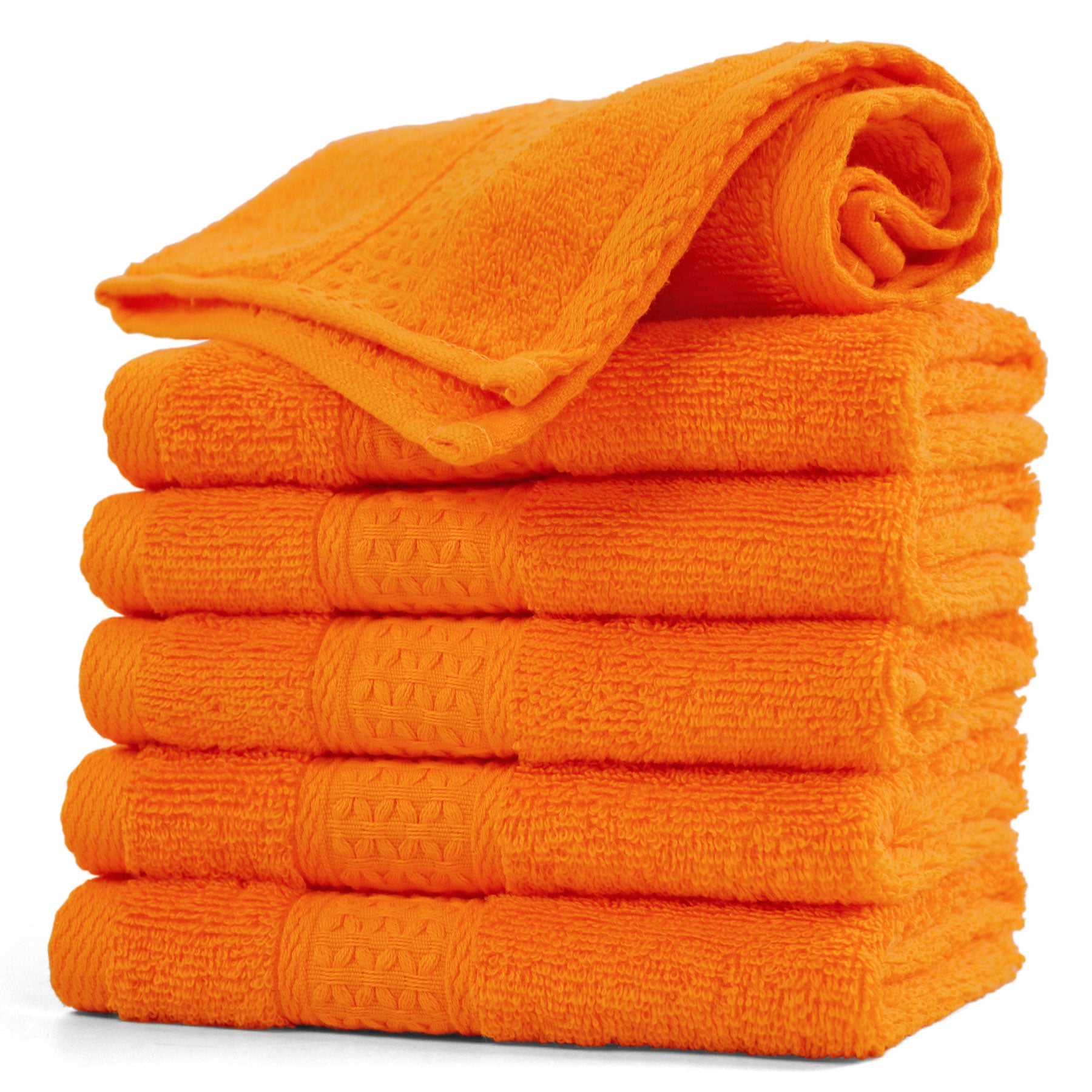 Cleanbear Cotton Washcloths Bath Wash Cloth Set 13 x 13 Inches, 6-Pack Face  Cloths with 3 Colors