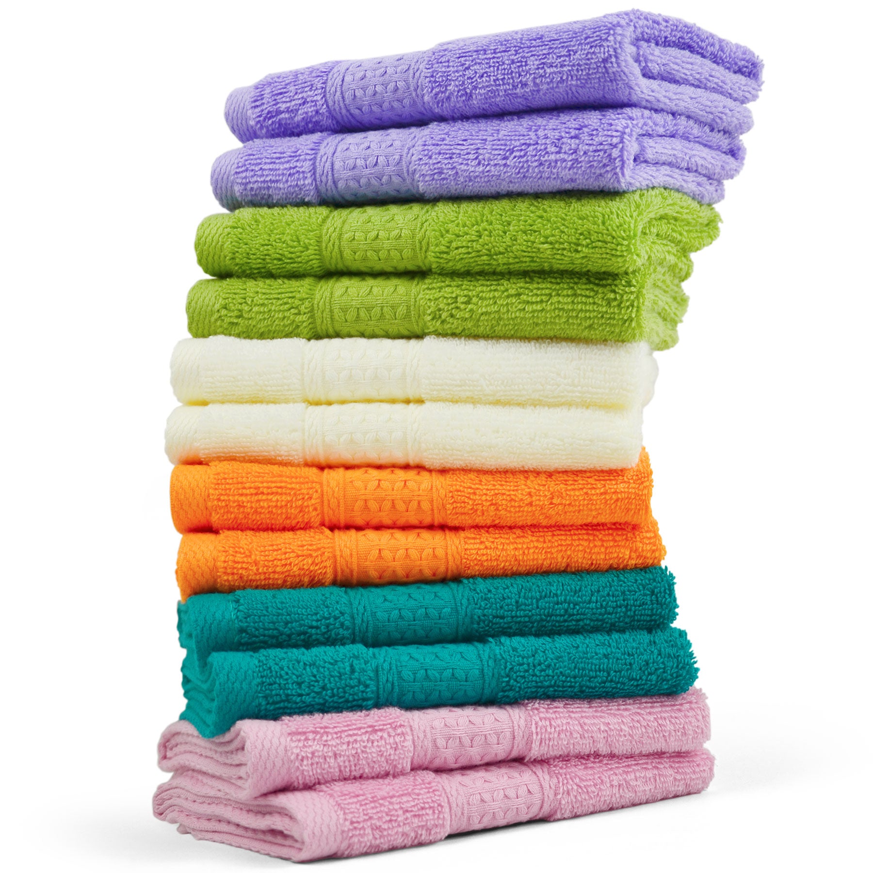 Cleanbear Waffle Wash Cloths Set of 12, Cotton Washcloths for Body and  Face, 13” x 13”, 6 Assorted Colors