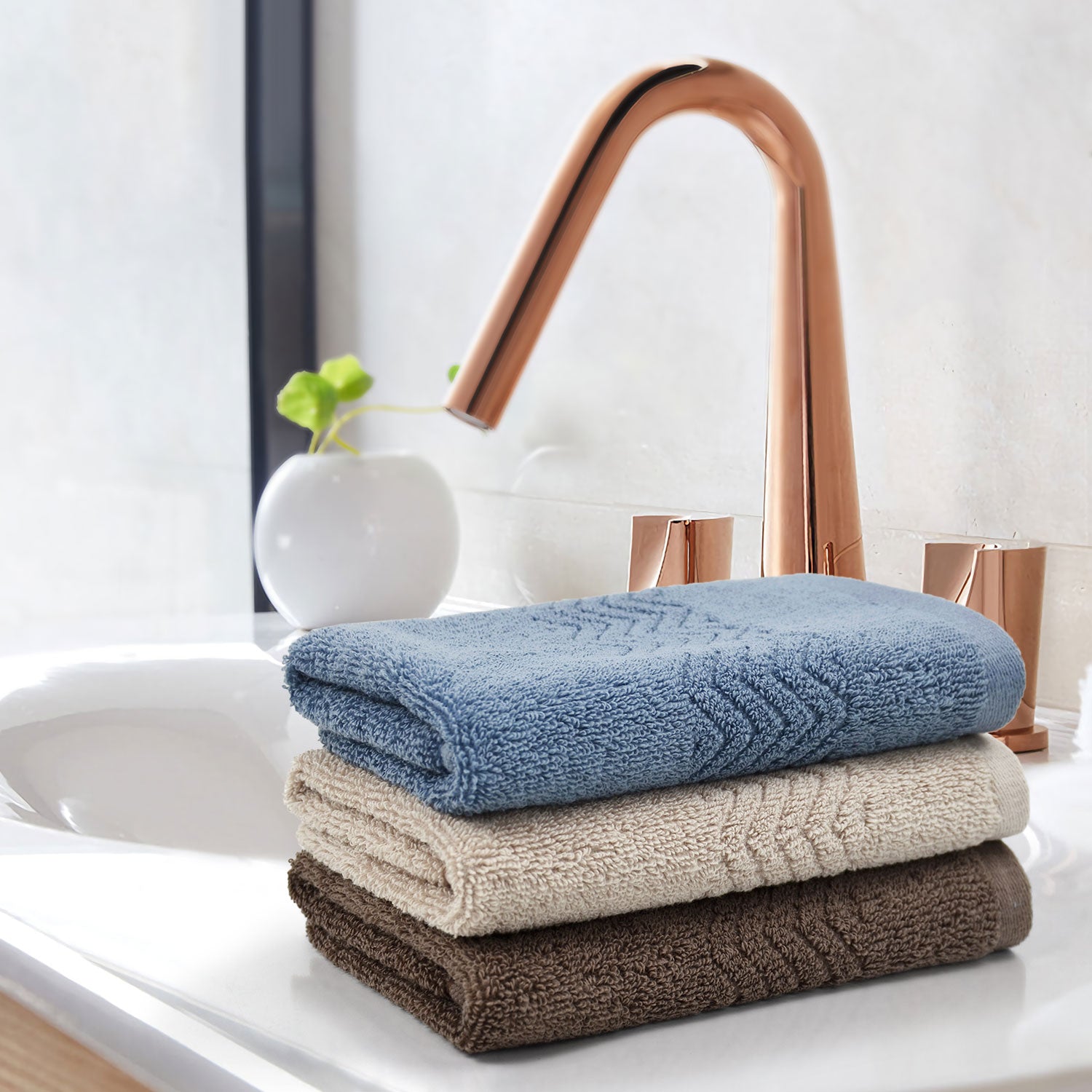 Cleanbear Bath Wash Cloths (13 x 13 Inch), 6-Pack 3 Colors