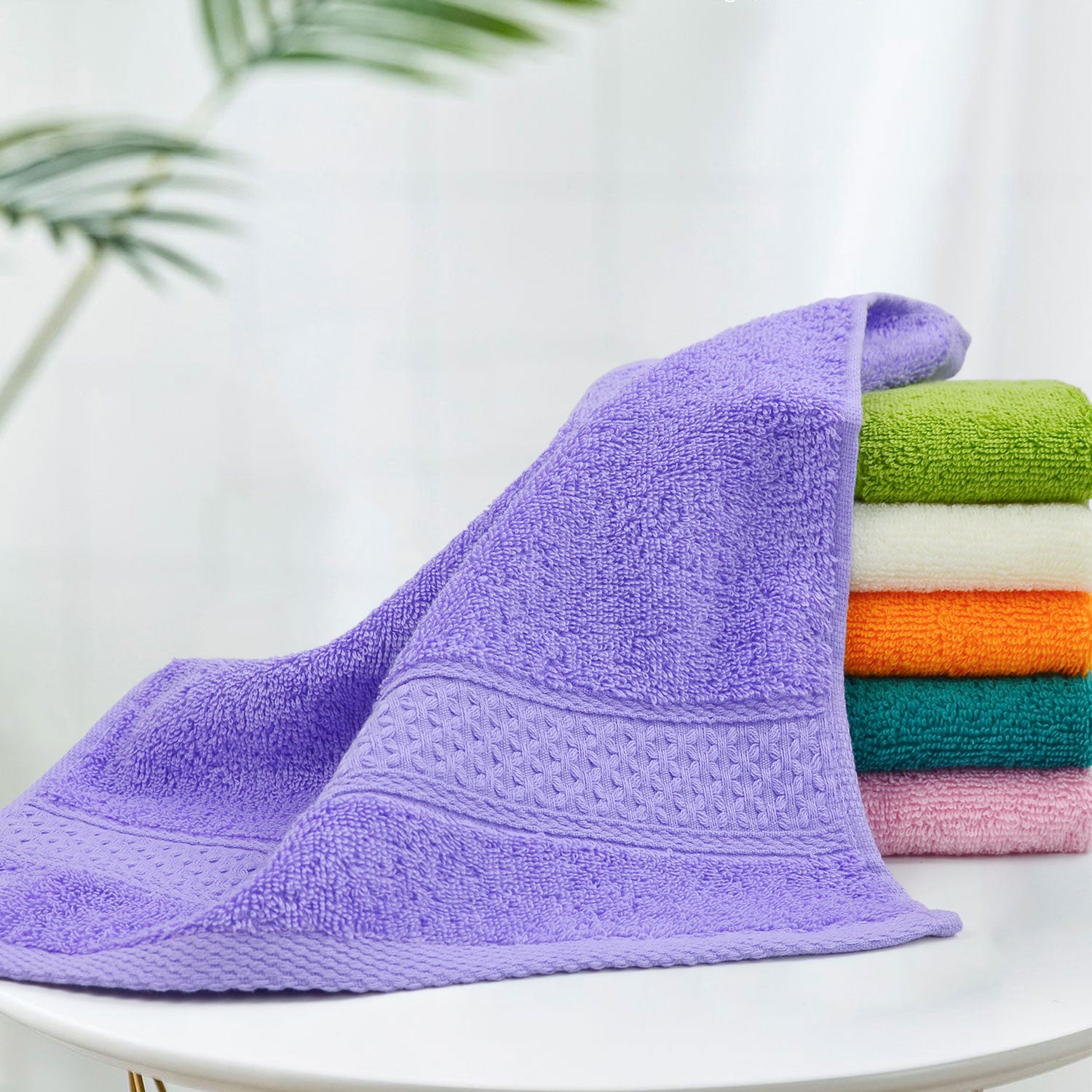 Cleanbear Ultra-Soft Wash Cloths for Face 100% Cotton (Lavender)