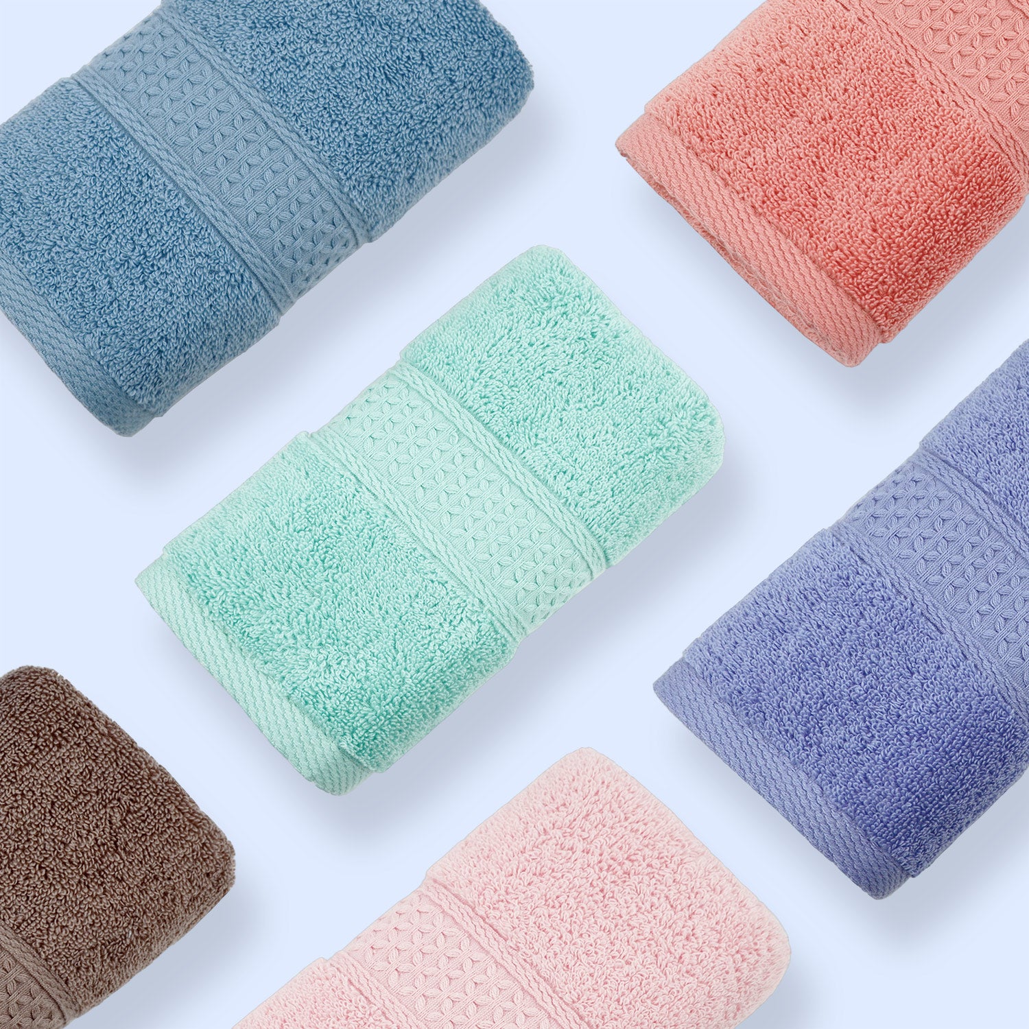 Cleanbear Cotton Hand Towel Set 6-Pack Ultra Soft Hand Towels with Assorted  Colo